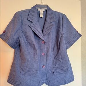 Sag Harbor Purple Button-Accent Blazer